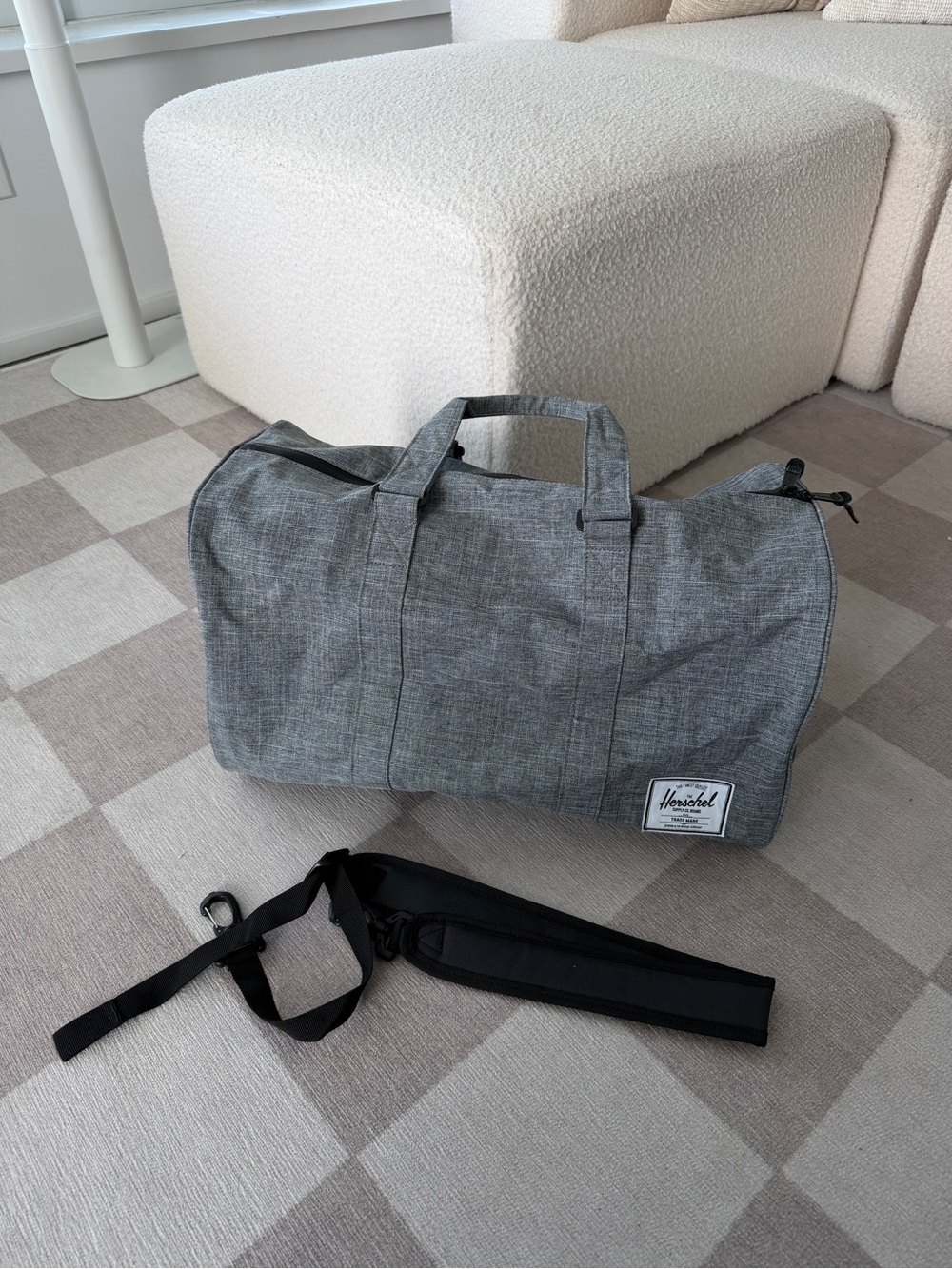 Herschel Supply Company Gray Heather Duffel Bag with Black Strap